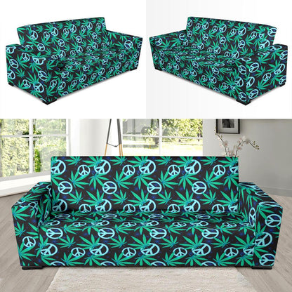 Peace Sign Themed Design Print Sofa Slipcover-JTAMIGO.COM