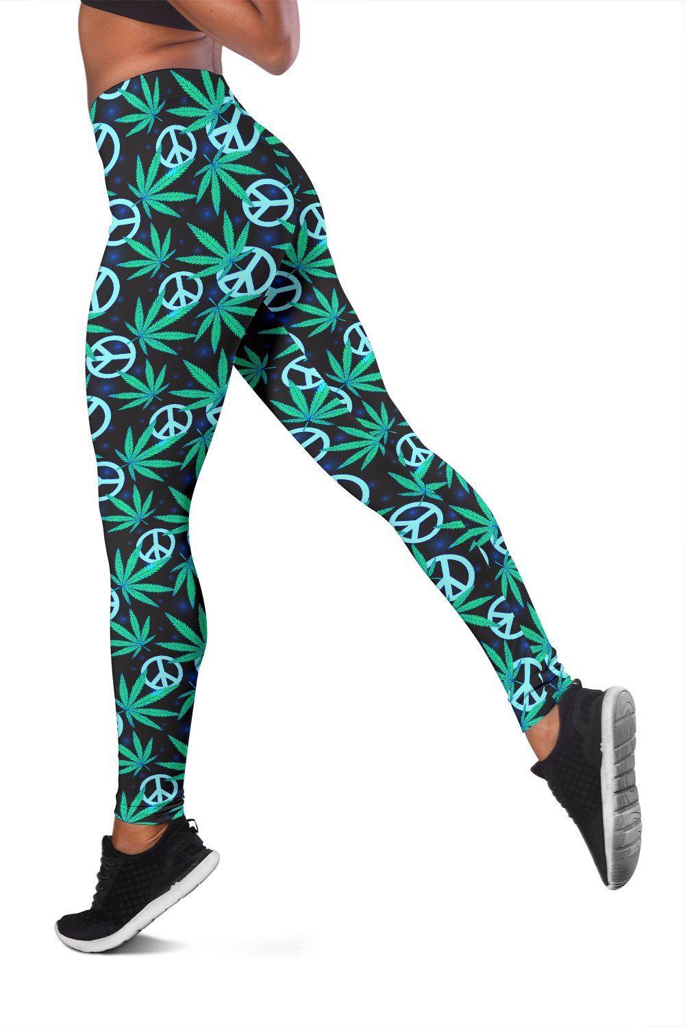 Peace Sign Themed Design Print Women Leggings