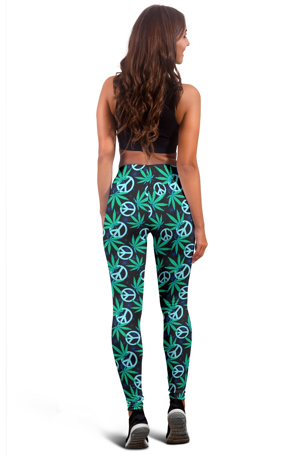 Peace Sign Themed Design Print Women Leggings