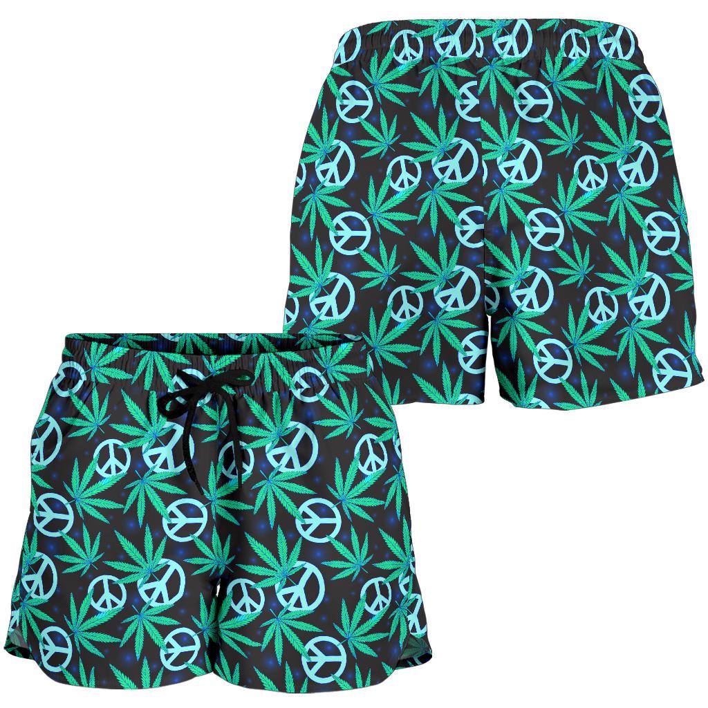 Peace Sign Themed Design Print Women Shorts-JTAMIGO.COM