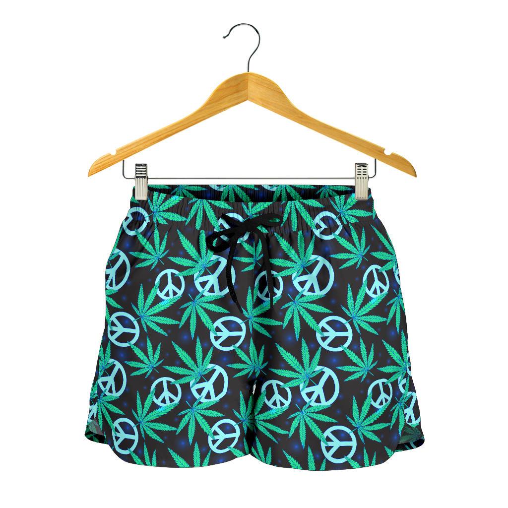Peace Sign Themed Design Print Women Shorts-JTAMIGO.COM