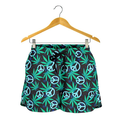Peace Sign Themed Design Print Women Shorts-JTAMIGO.COM