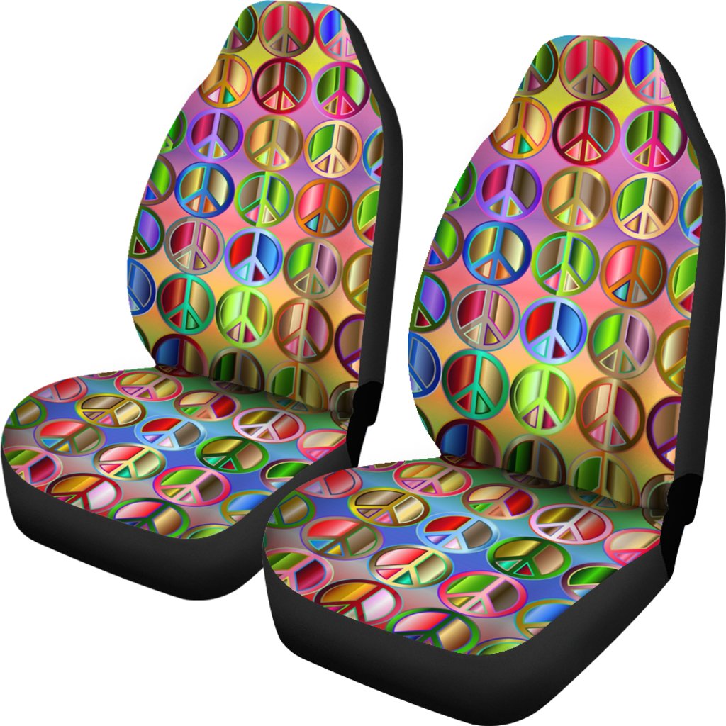 Peace Symbols Print Universal Fit Car Seat Covers