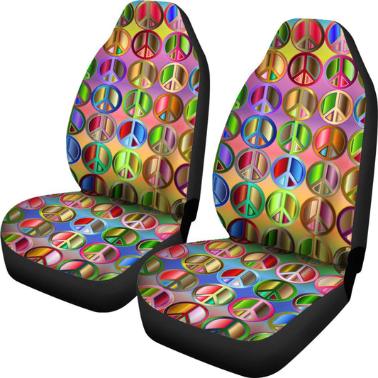 Peace Symbols Print Universal Fit Car Seat Covers