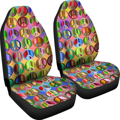 Peace Symbols Print Universal Fit Car Seat Covers