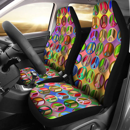 Peace Symbols Print Universal Fit Car Seat Covers