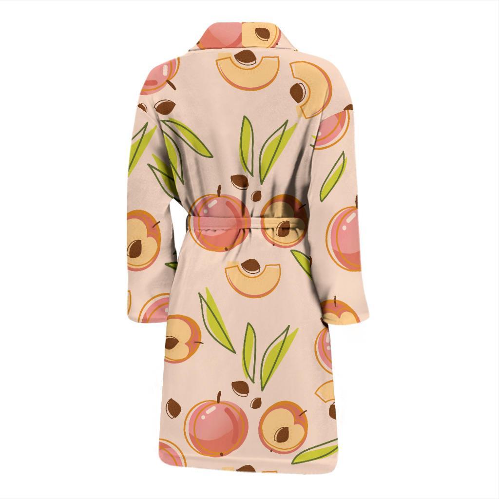 Peach Pattern Print Design A01 Men Bathrobe-JORJUNE.COM