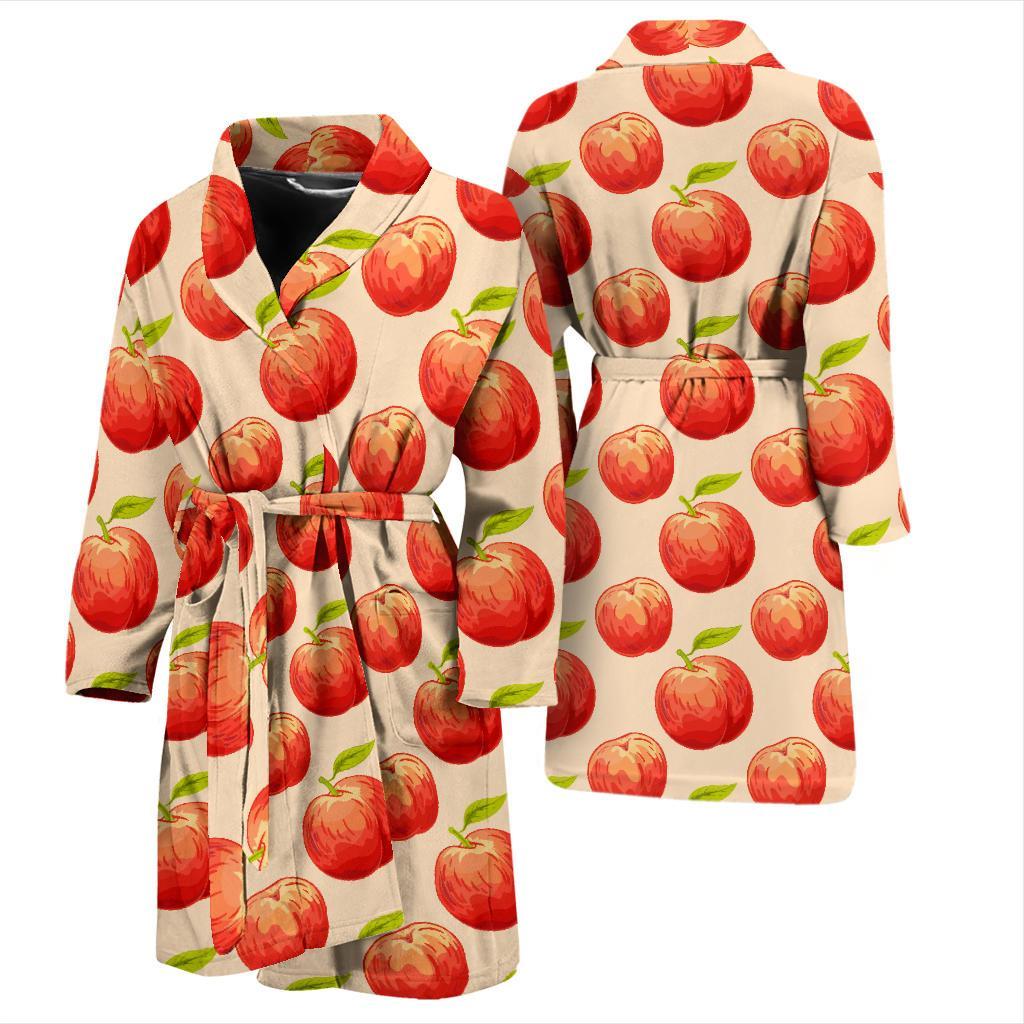 Peach Pattern Print Design A03 Men Bathrobe-JORJUNE.COM