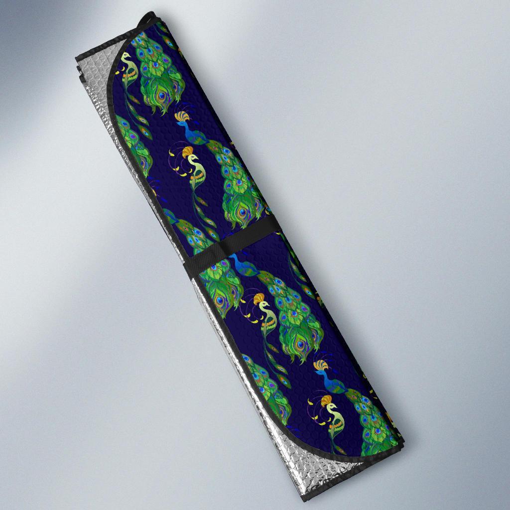 Peacock Art Design Print Car Sun Shade For Windshield