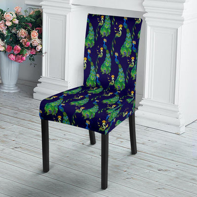 Peacock Art Design Print Dining Chair Slipcover-JTAMIGO.COM