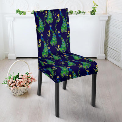 Peacock Art Design Print Dining Chair Slipcover-JTAMIGO.COM