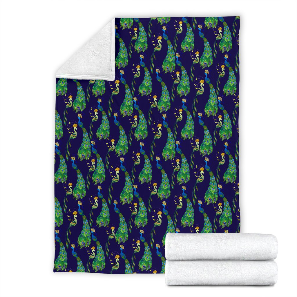Peacock Art Design Print Fleece Blanket