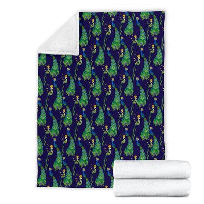 Peacock Art Design Print Fleece Blanket