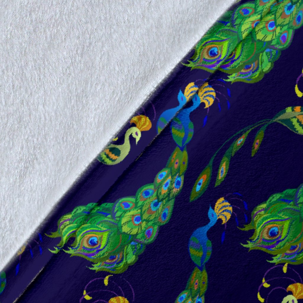 Peacock Art Design Print Fleece Blanket