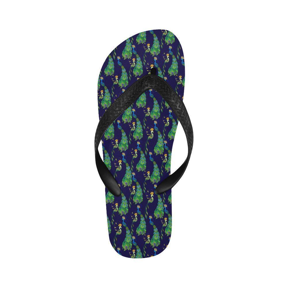 Peacock Art Design Print Flip Flops-JTAMIGO.COM