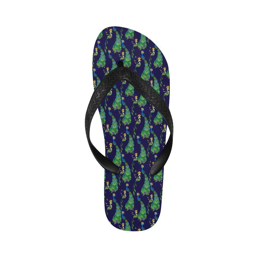 Peacock Art Design Print Flip Flops-JTAMIGO.COM