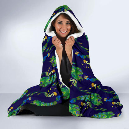 Peacock Art Design Print Hooded Blanket-JTAMIGO.COM