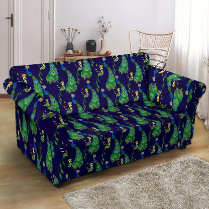 Peacock Art Design Print Loveseat Slipcover-JTAMIGO.COM