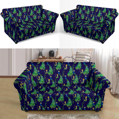 Peacock Art Design Print Loveseat Slipcover-JTAMIGO.COM