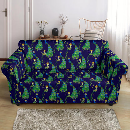 Peacock Art Design Print Loveseat Slipcover-JTAMIGO.COM