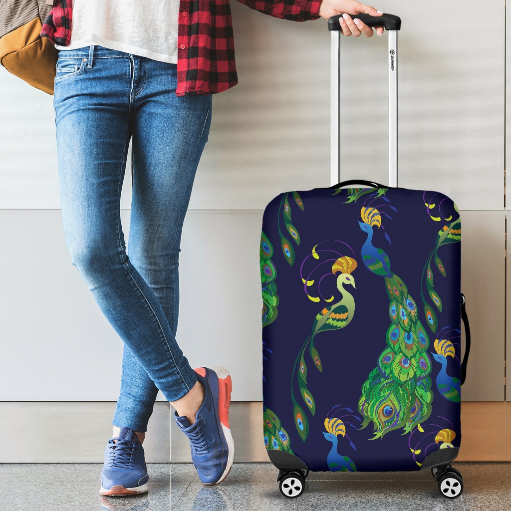 Peacock Art Design Print Luggage Cover Protector