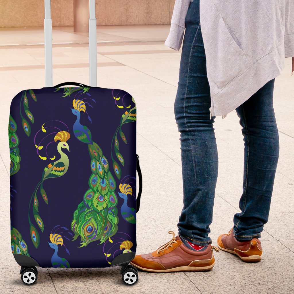 Peacock Art Design Print Luggage Cover Protector