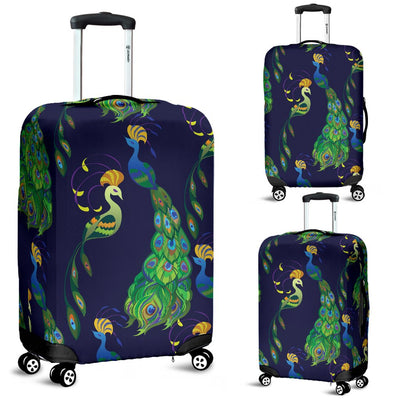 Peacock Art Design Print Luggage Cover Protector