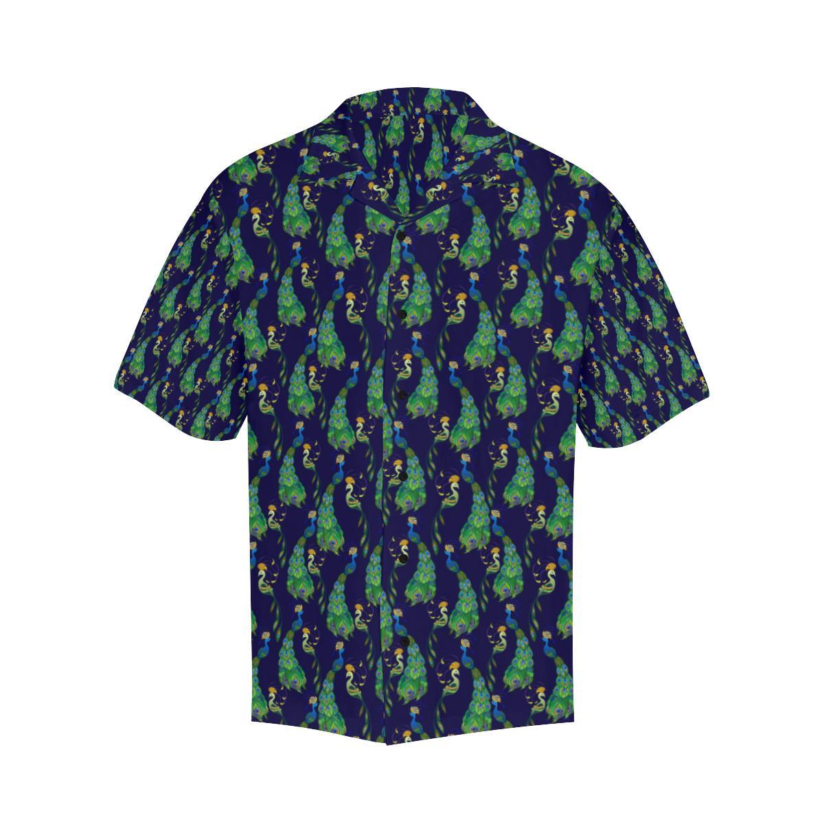 Peacock Art Design Print Men Aloha Hawaiian Shirt