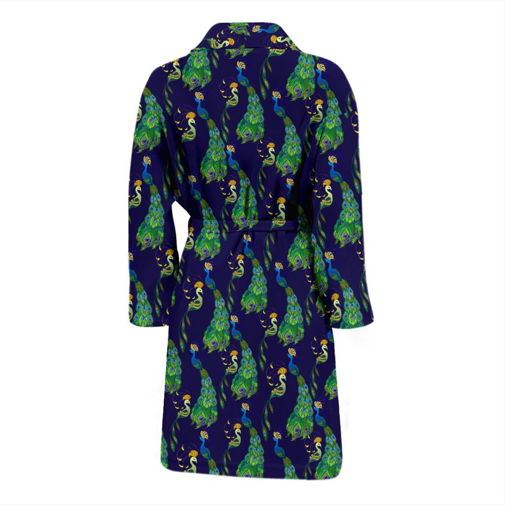 Peacock Art Design Print Men Bath Robe-JTAMIGO.COM