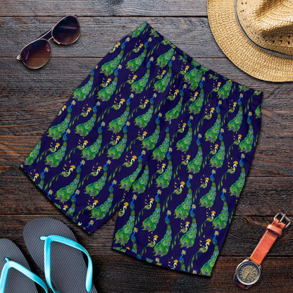 Peacock Art Design Print Mens Shorts-JTAMIGO.COM