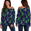 Peacock Art Design Print Off Shoulder Sweatshirt