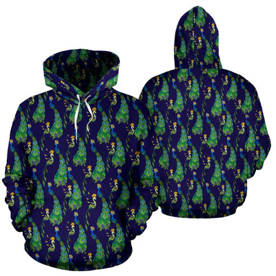 Peacock Art Design Print Pullover Hoodie