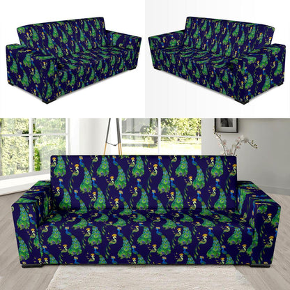 Peacock Art Design Print Sofa Slipcover-JTAMIGO.COM