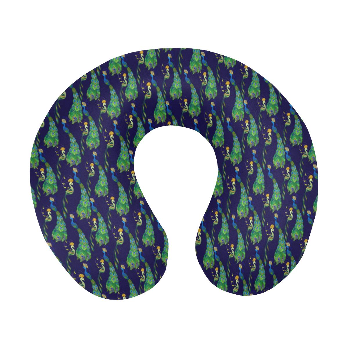 Peacock Art Design Print U-Shaped Travel Neck Pillow-JTAMIGO.COM
