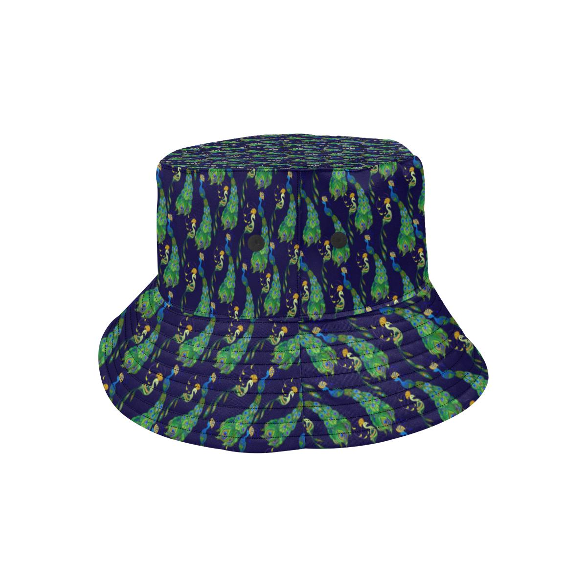 Peacock Art Design Print Unisex Bucket Hat