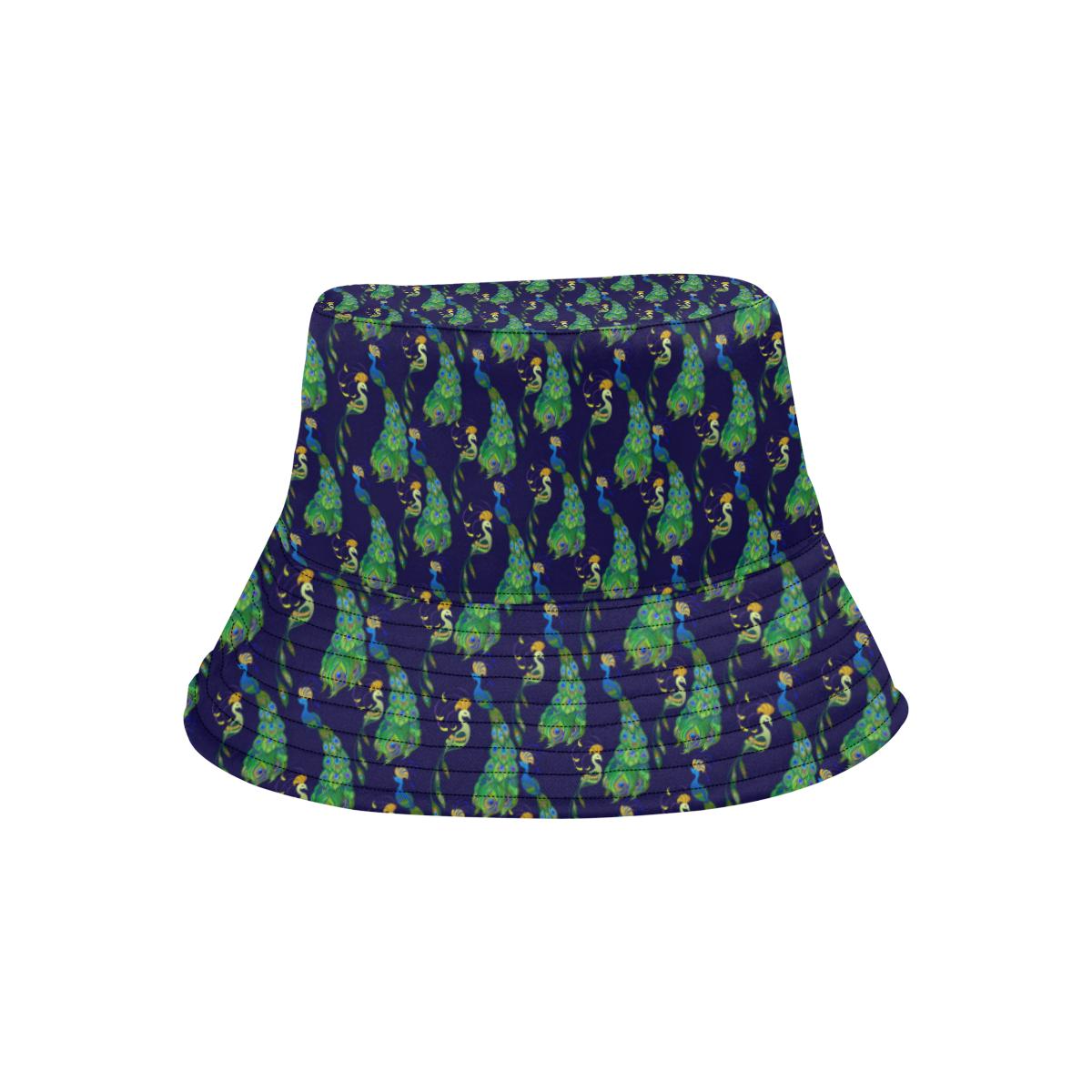 Peacock Art Design Print Unisex Bucket Hat