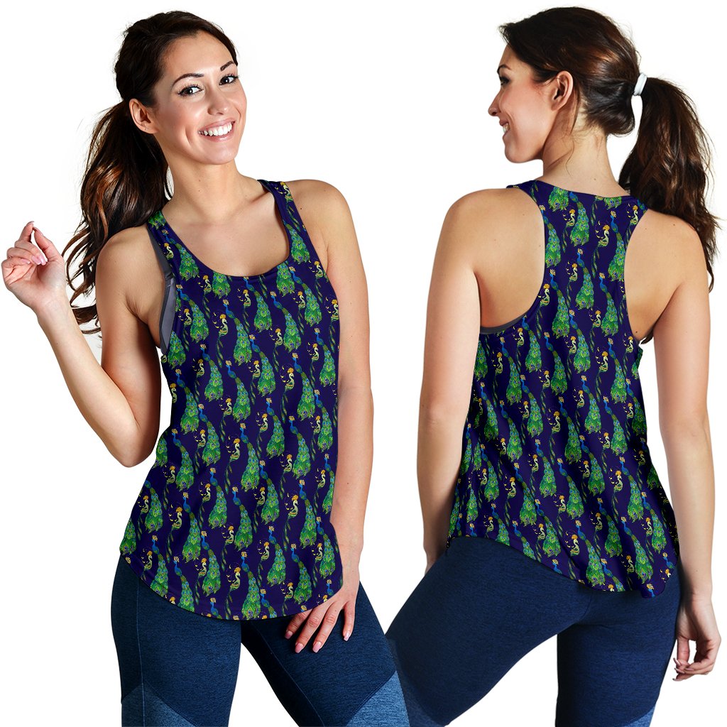 Peacock Art Design Print Women Racerback Tank Top