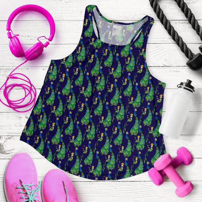 Peacock Art Design Print Women Racerback Tank Top