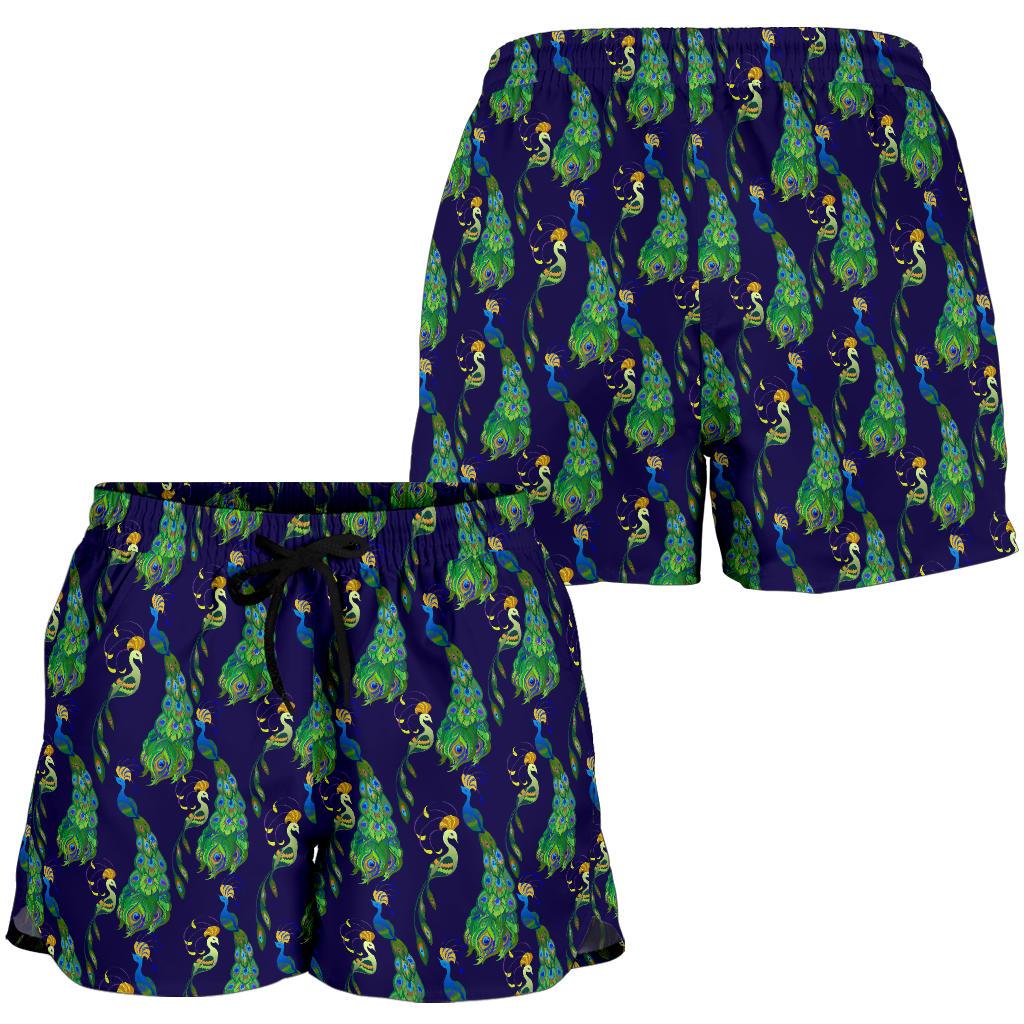 Peacock Art Design Print Women Shorts-JTAMIGO.COM