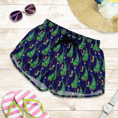 Peacock Art Design Print Women Shorts-JTAMIGO.COM