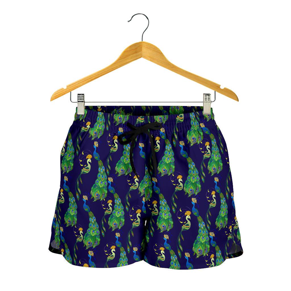 Peacock Art Design Print Women Shorts-JTAMIGO.COM