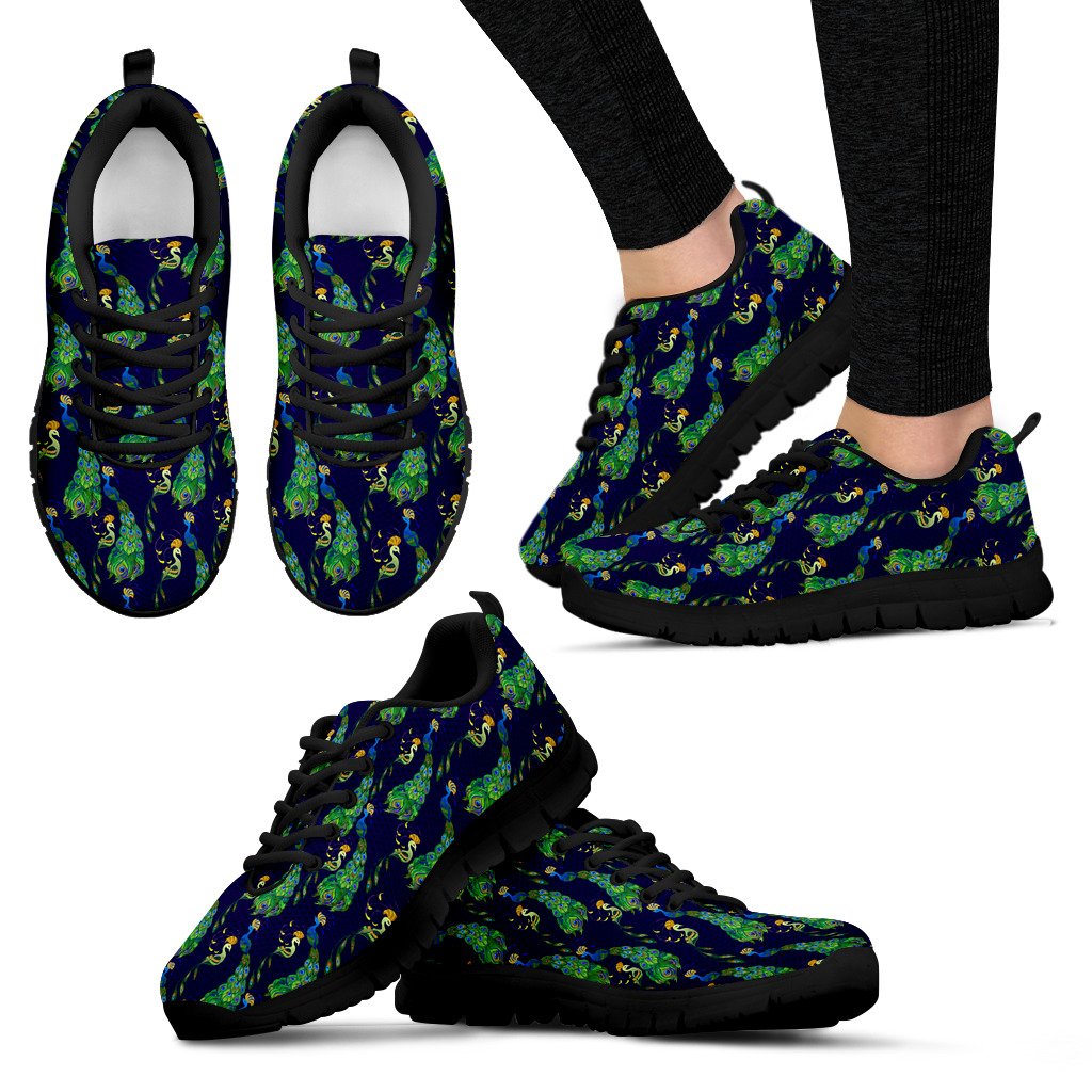 Peacock Art Design Print Women Sneakers Shoes