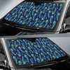 Peacock Feather Blue Design Print Car Sun Shade For Windshield