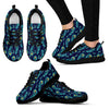Peacock Feather Blue Design Print Women Sneakers Shoes