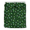 Peacock Feather Green Design Print Duvet Cover Bedding Set