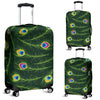 Peacock Feather Green Design Print Luggage Cover Protector
