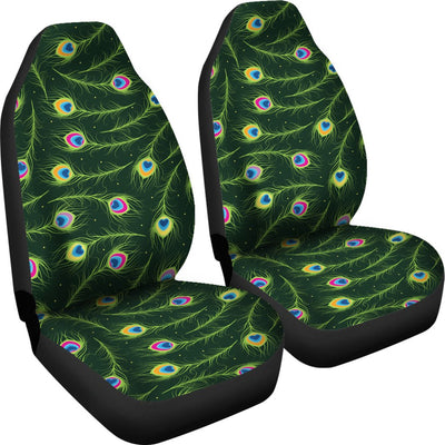 Peacock Feather Green Design Print Universal Fit Car Seat Covers