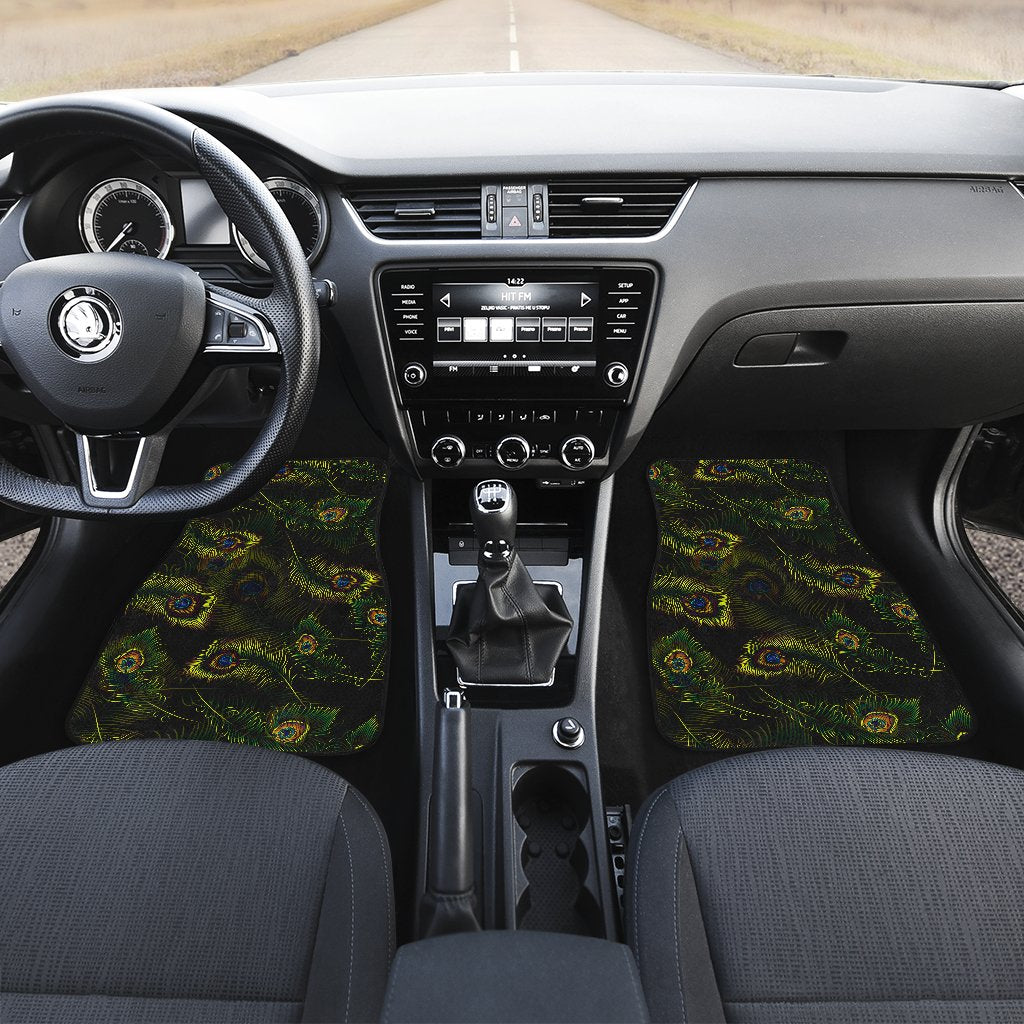 Peacock Feather Pattern Design Print Car Floor Mats