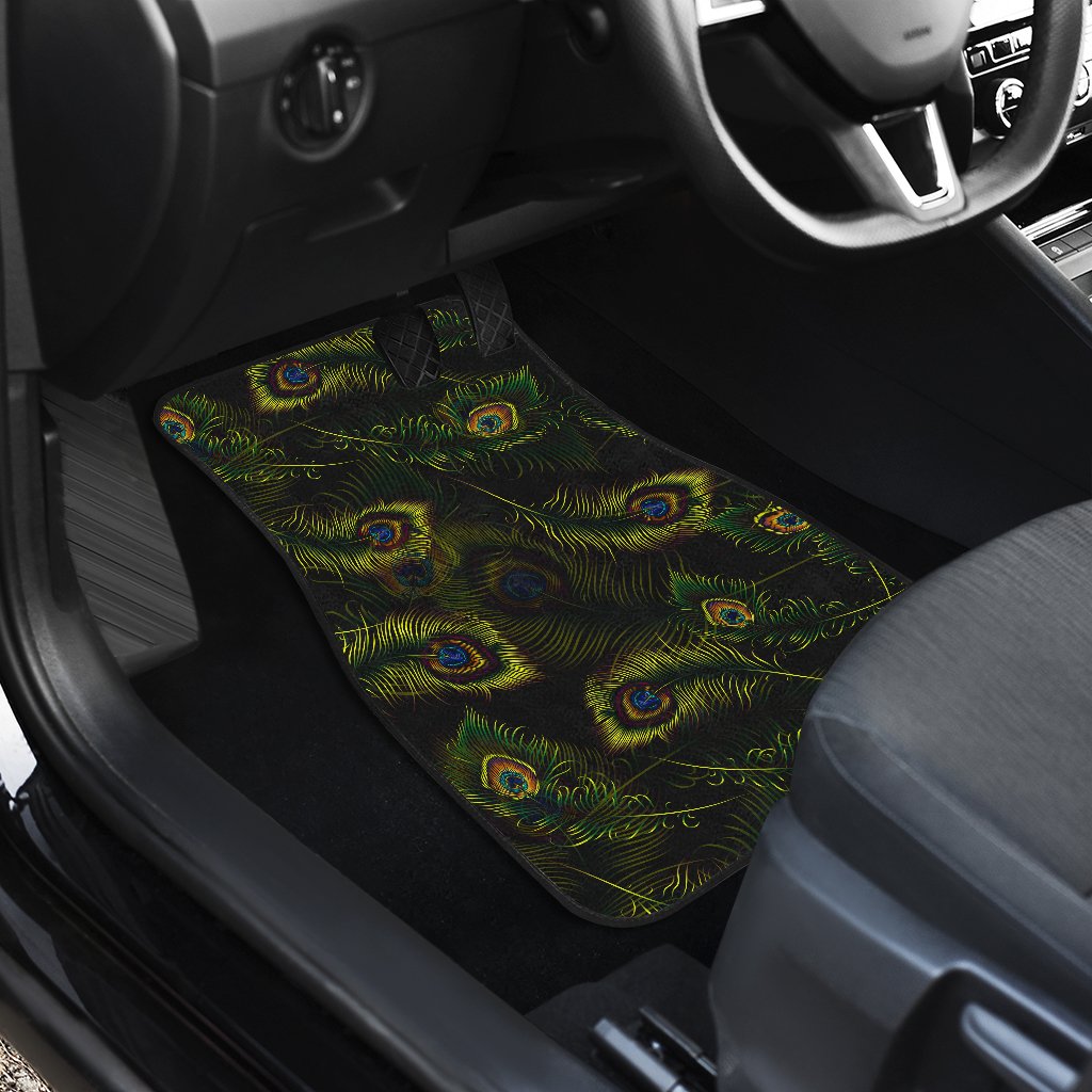 Peacock Feather Pattern Design Print Car Floor Mats