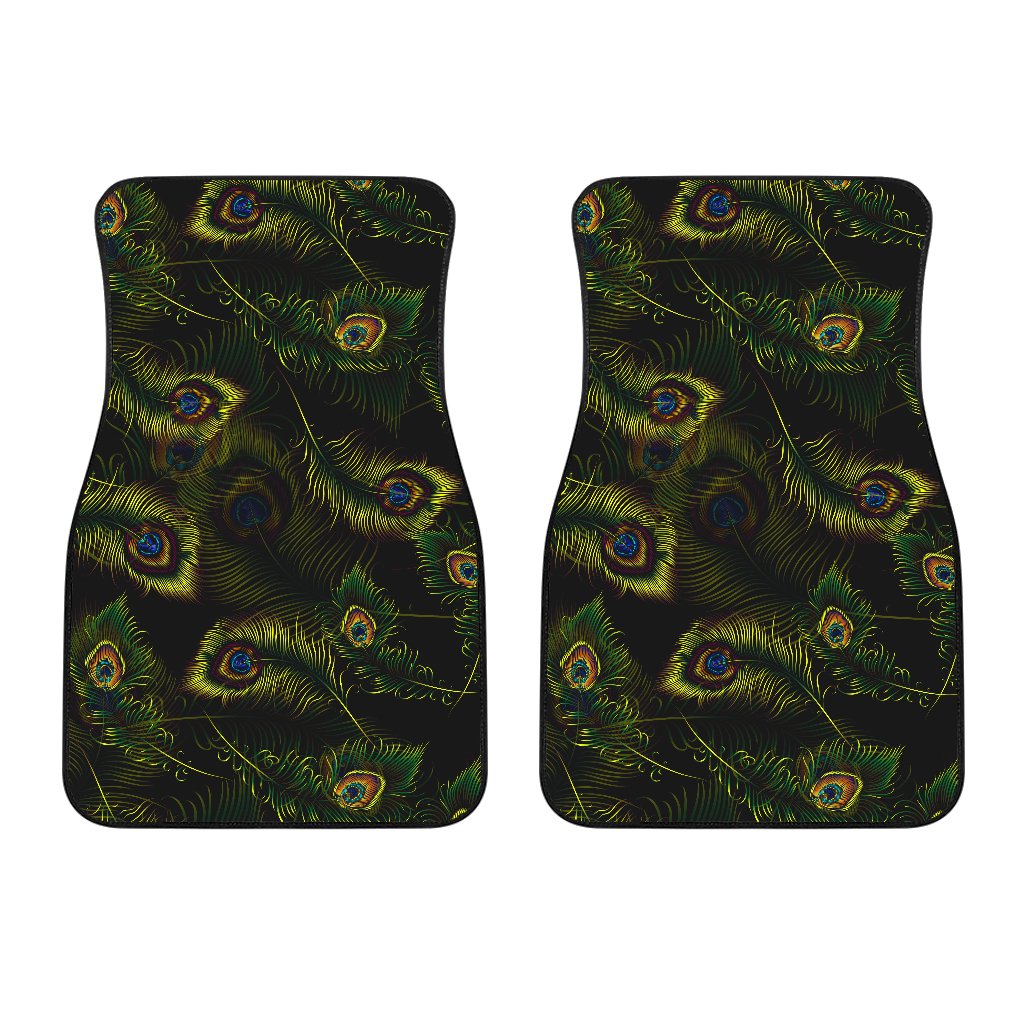 Peacock Feather Pattern Design Print Car Floor Mats